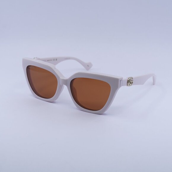 ?️ New Gucci GG1542S 003 Sunglasses - Ivory Frame, Clear/Brown Lenses main image 10